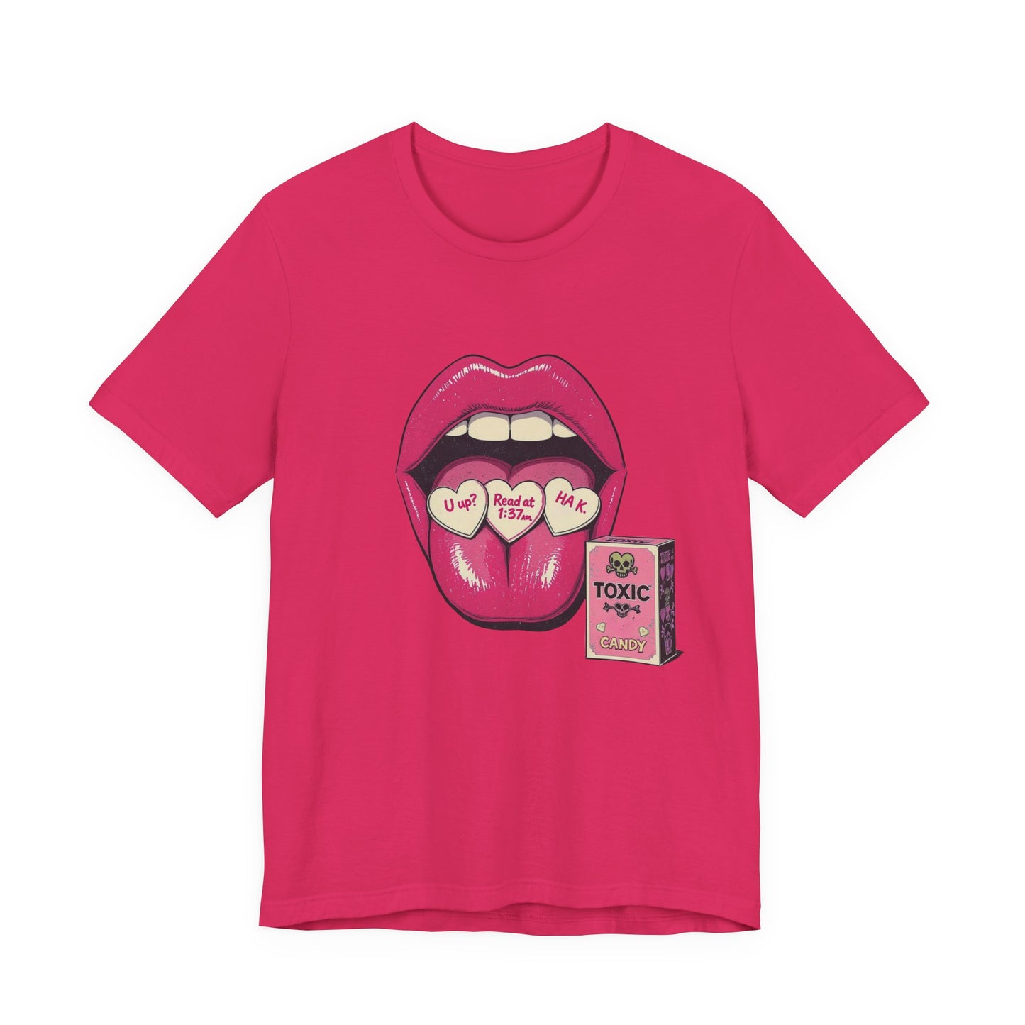 Toxic Love Short Sleeve Tee, Funny Graphic Tee, Unisex T-Shirt for Valentine's Day, Casual Wear, Quirky Gift Idea