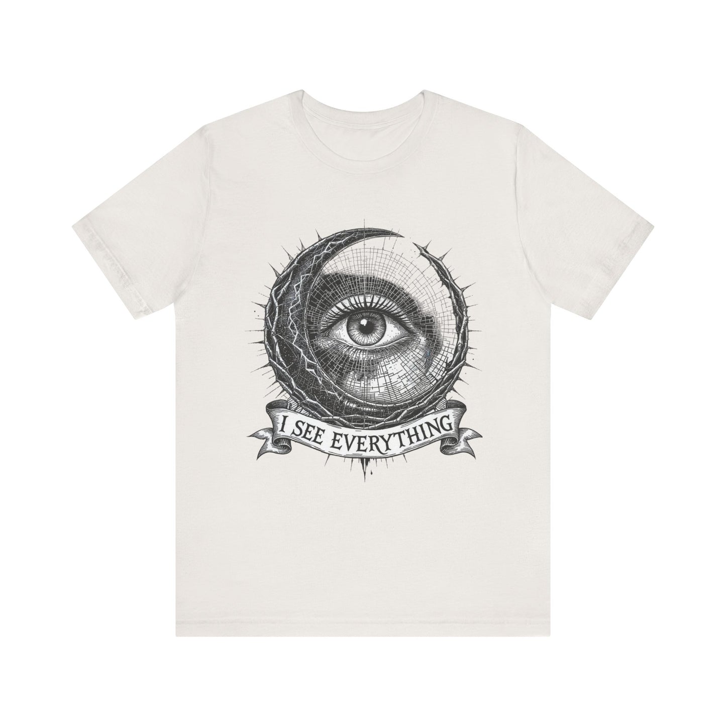 Unisex Eye Design Tee, I See Everything Shirt, Gift for Mindfulness, Casual Wear, Unique Graphic Tee, Spiritual Clothing