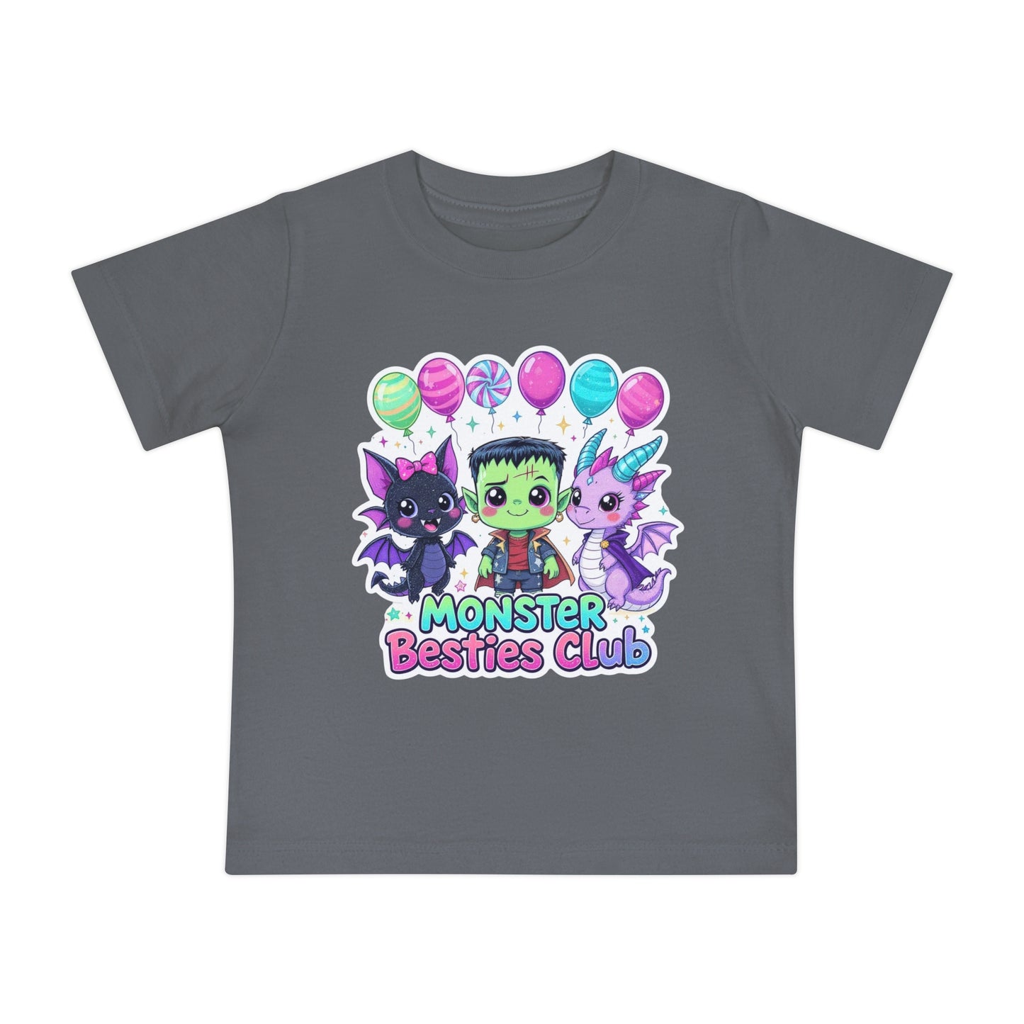 Adorable Monster Besties Club Baby T-Shirt, Cute Kids Tee, Birthday Gift, Halloween Outfit, Playful Apparel