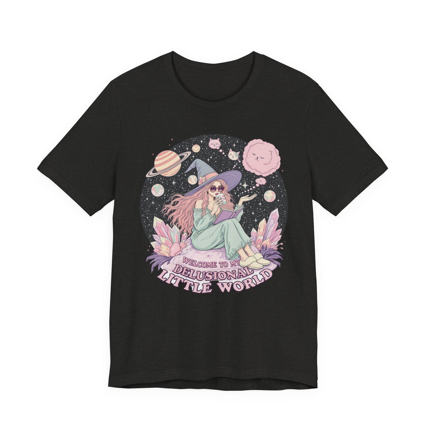 Whimsical Graphic Tee for Dreamers, Delusional Little World Shirt, Cute Trendy T-Shirt, Gift for Her, Fantasy-Inspired Apparel