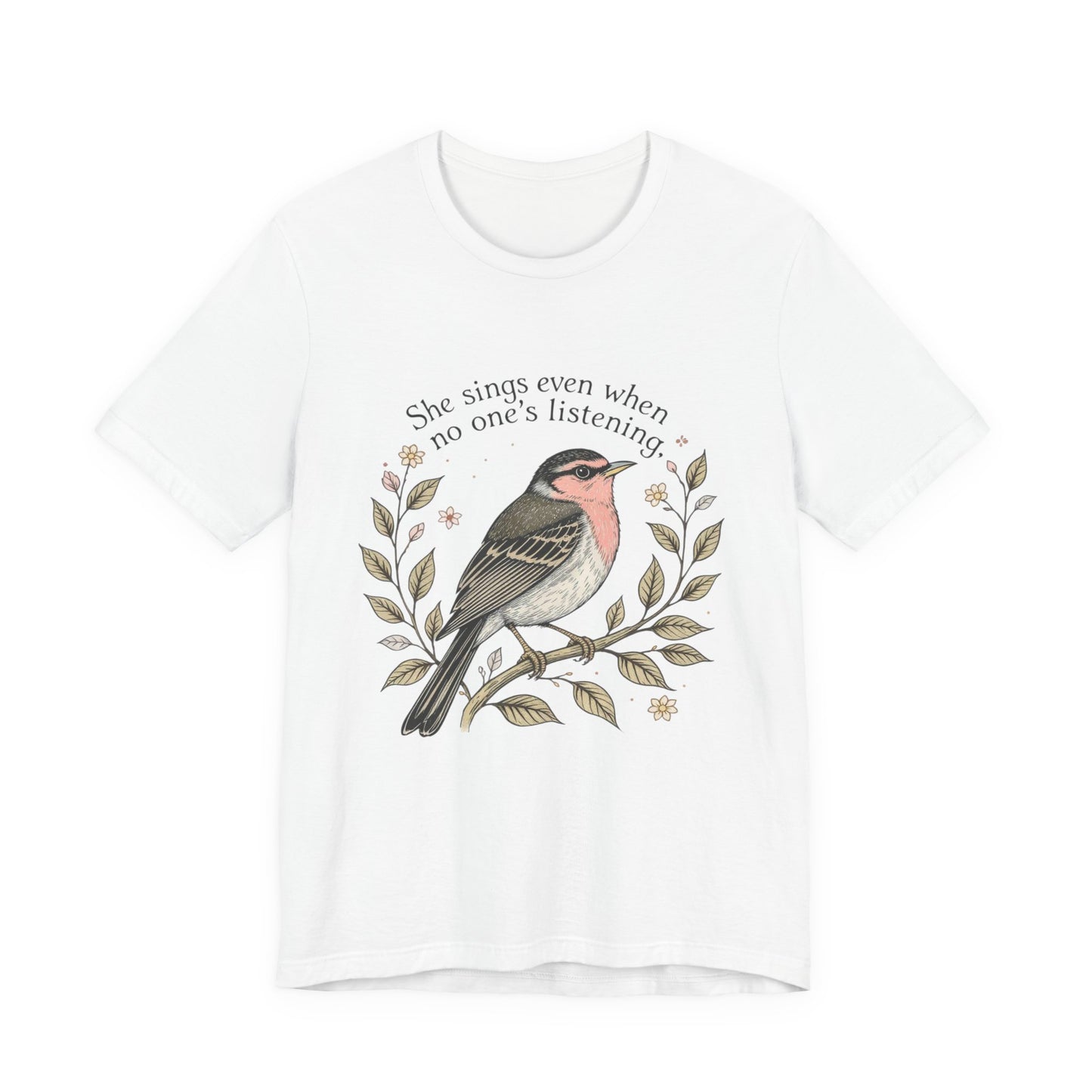 Nature-Inspired Inspirational T-Shirt, Bird Graphic Tee, Music Lovers Gift, Eco-Friendly Apparel, Casual Summer Style