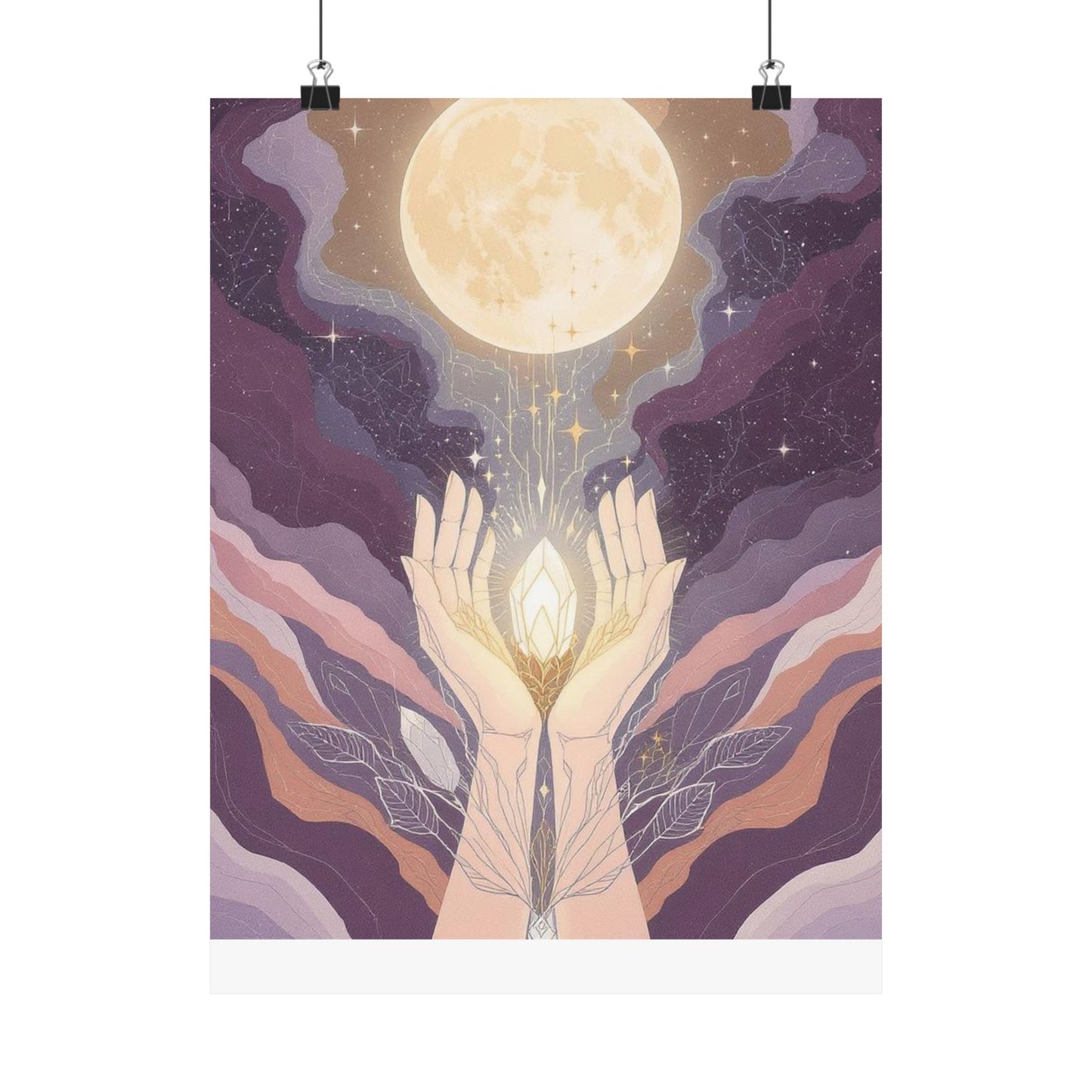 Celestial Hands Matte Vertical Posters, Boho Wall Art, Astrology Decor, Minimalist Prints, Moon Phase Artwork