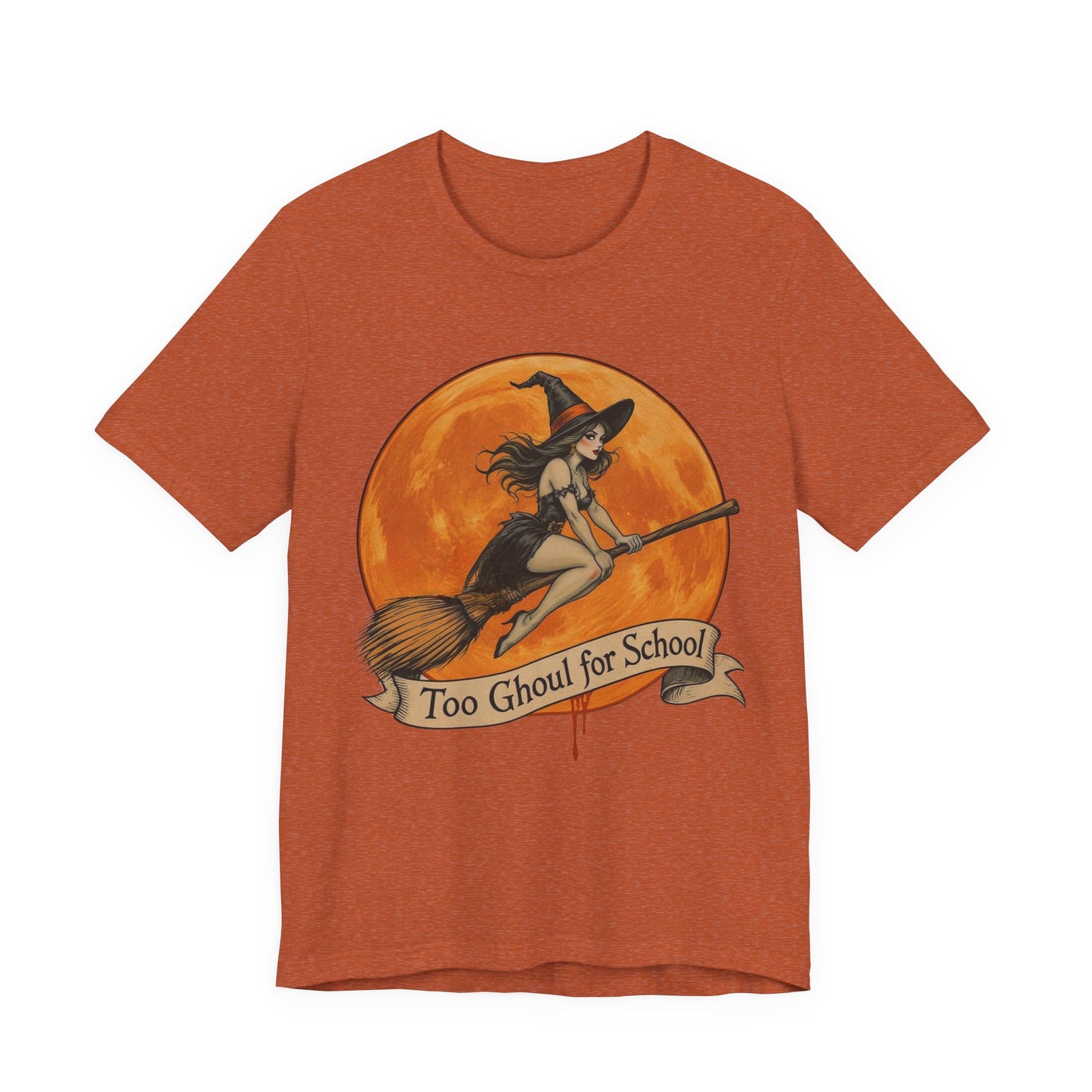 Too Ghoul for School Halloween Tee, Unisex Short Sleeve Tee, Spooky T-Shirt, Witch Shirt, Halloween Costume Top, Fun Fall Apparel