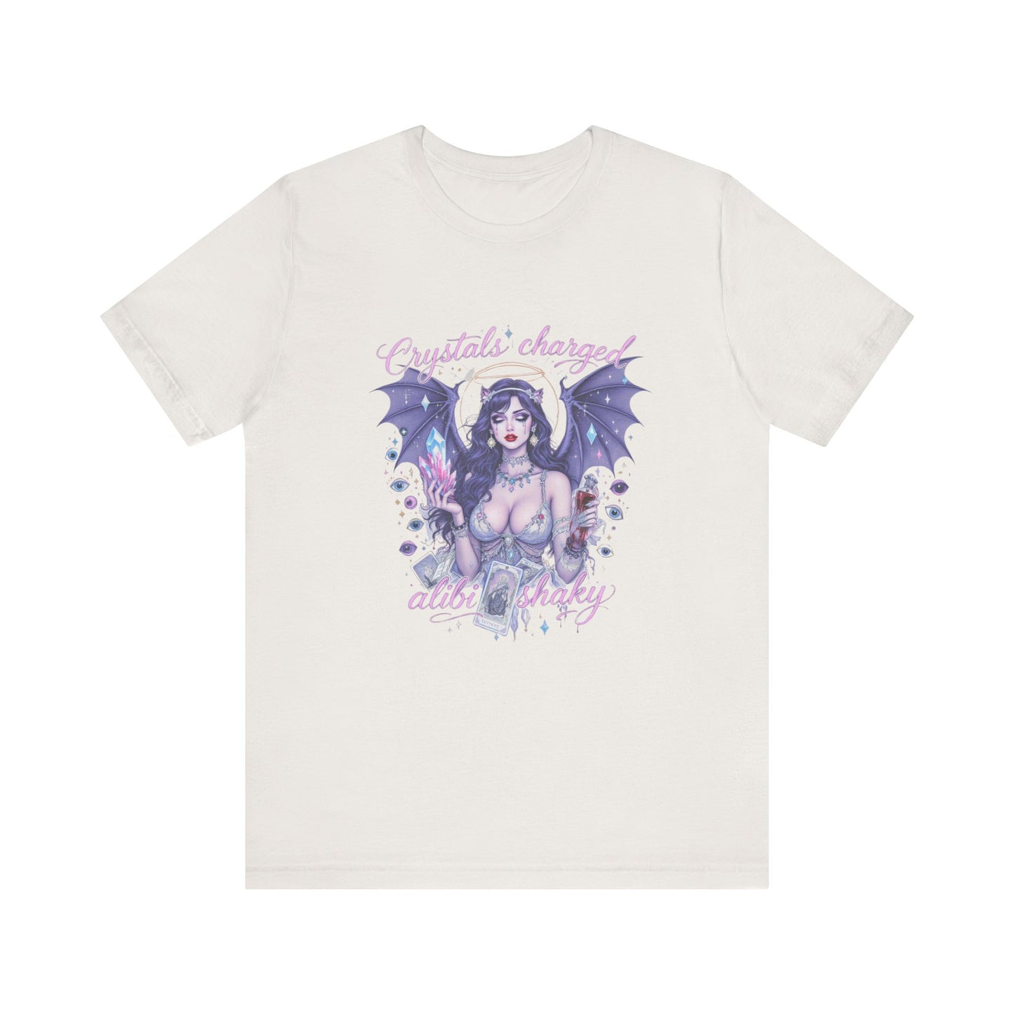 Enchanting Crystal Charged Tee for Spirituality Enthusiasts, Fantasy Tee, Unisex Graphic T-Shirt, Bohemian Style, Gift for Occult Lovers