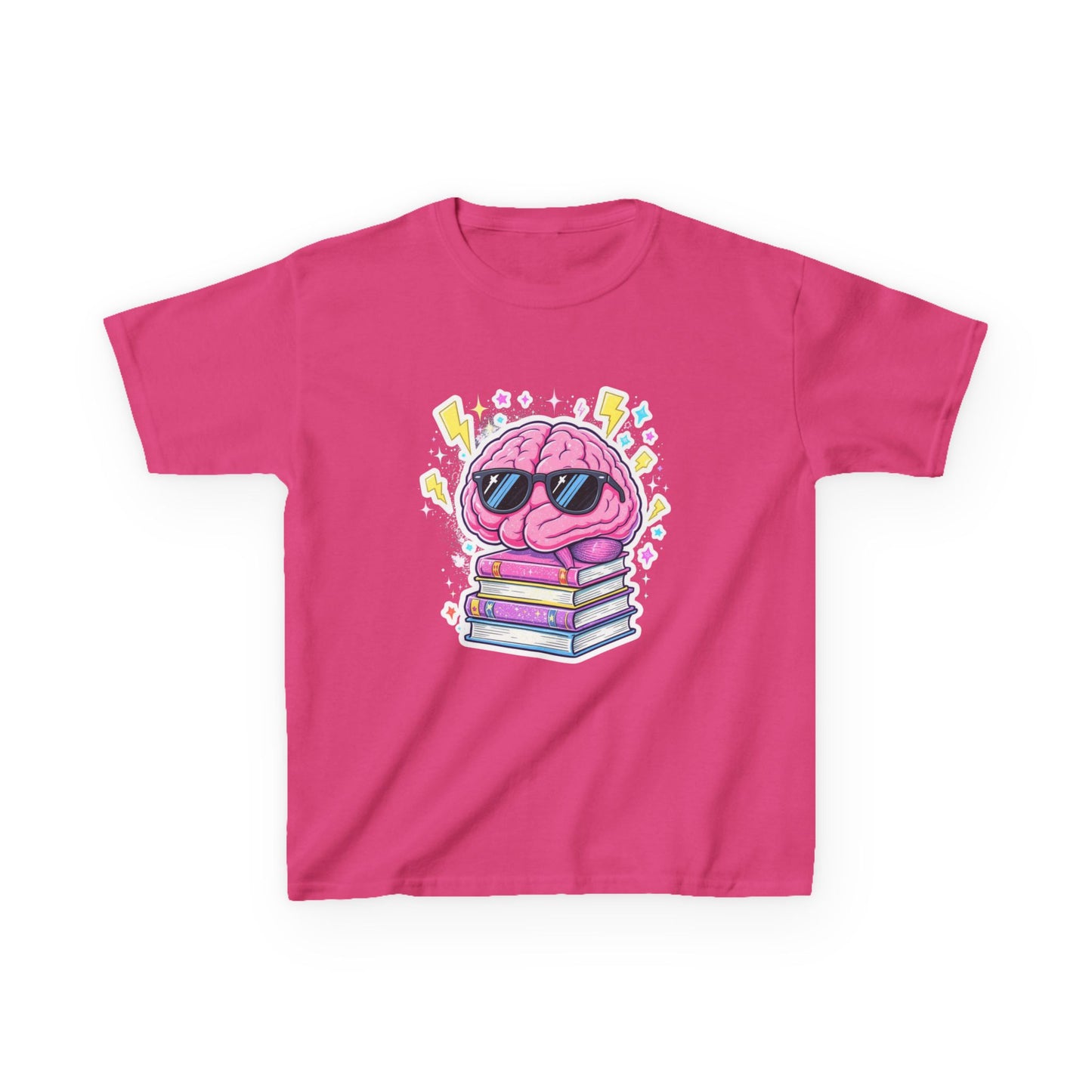 Cool Brainy Kids Tee - Fun Graphic T-Shirt for Students, Gift for Book Lovers, Classroom Wear, Science Theme, Back to School