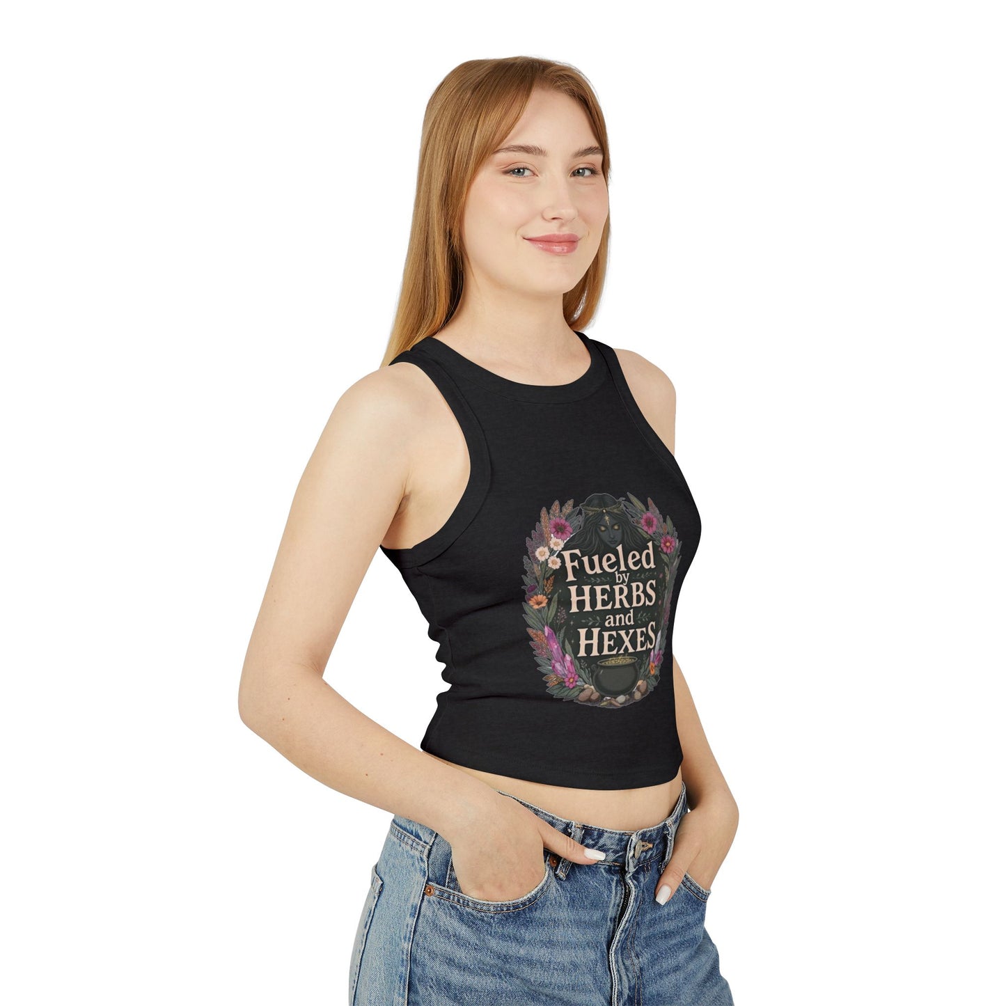 Feminine Witchy Crop Tank Top, Fuel Your Spirit, Occult Apparel, Boho Style, Magical Gifts, Summer Vibes