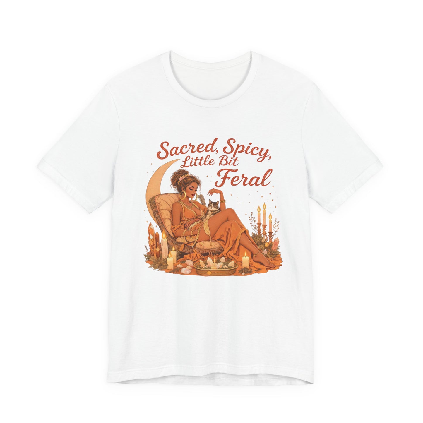 Sacred Spicy Feral Tee | Boho Graphic T-Shirt, Relaxed Vibe Top for Free Spirits, Gift for Her, Summer Style