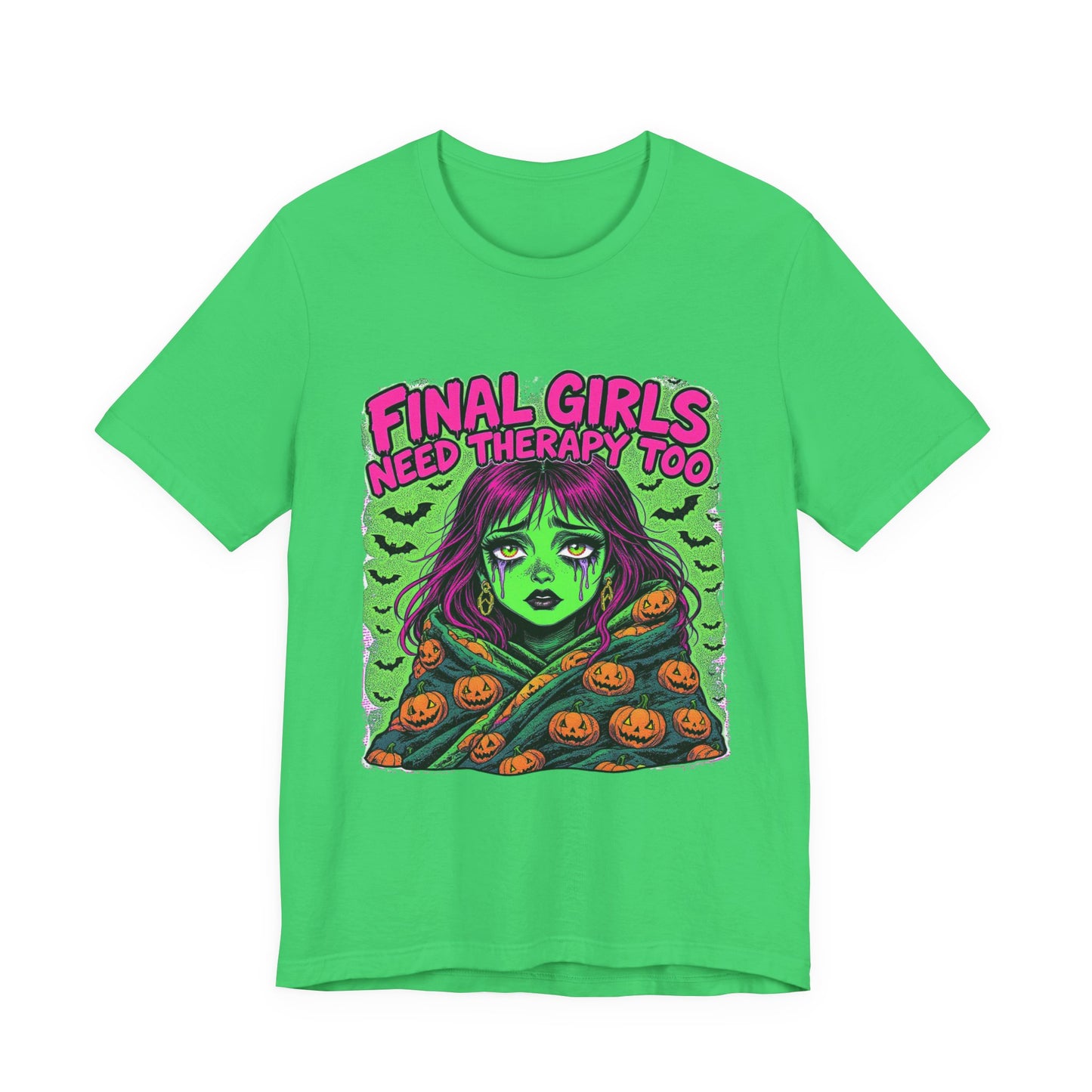 Horror Movie Tee, Final Girls Therapy, Unisex Jersey Short Sleeve T-Shirt, Halloween Shirt, Scary Movie Gift, Horror Fan Apparel