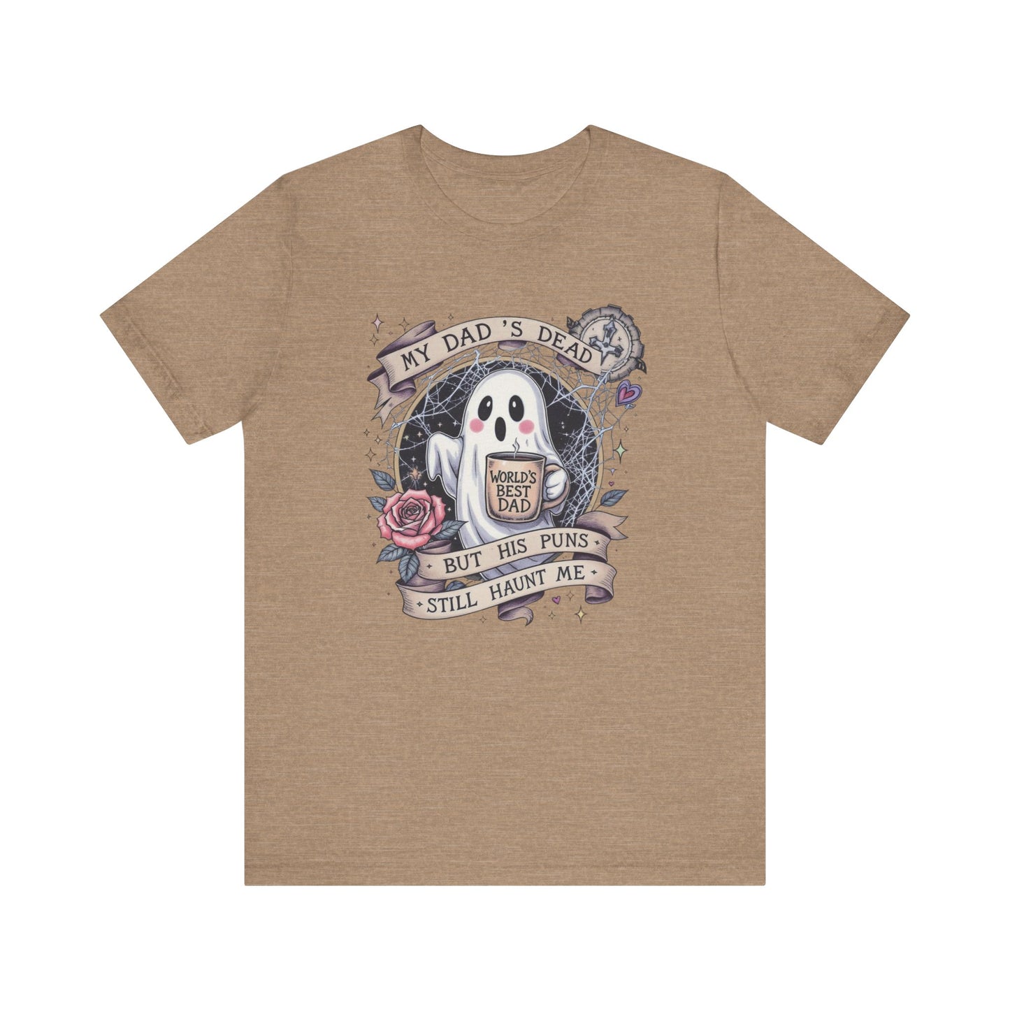 My Dad's Dead Ghost T-Shirt, Funny Grief Tee, Halloween Humor Shirt, Unique Gift for Dad, Spooky Casualwear