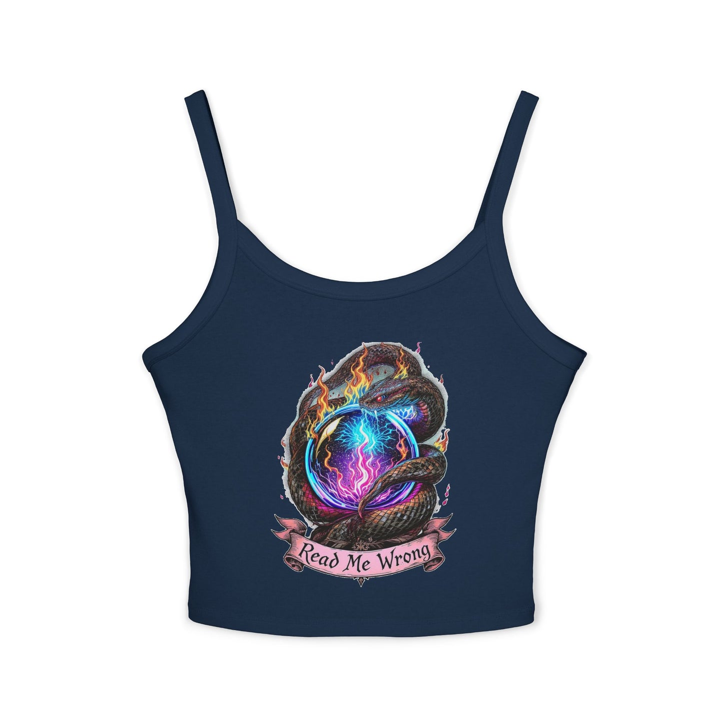Mystical Read Me Wrong Spaghetti Strap Tank Top, Bohemian Women's Top, Summer Wear, Festival Fashion, Trendy Crop Top