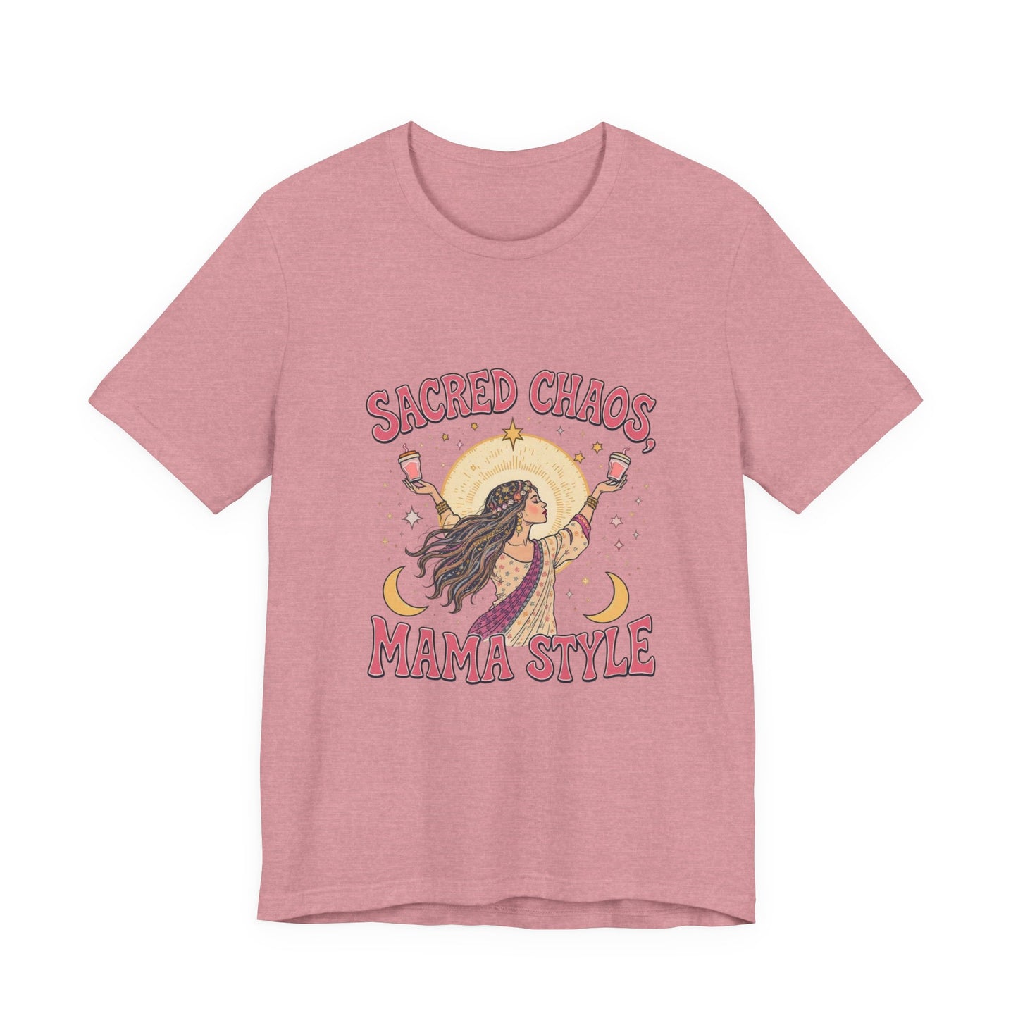 Sacred Chaos Mama Style Unisex Tee | Boho Shirt for Moms | Gift for Mothers Day, Birthday, or Self-Care Sunday