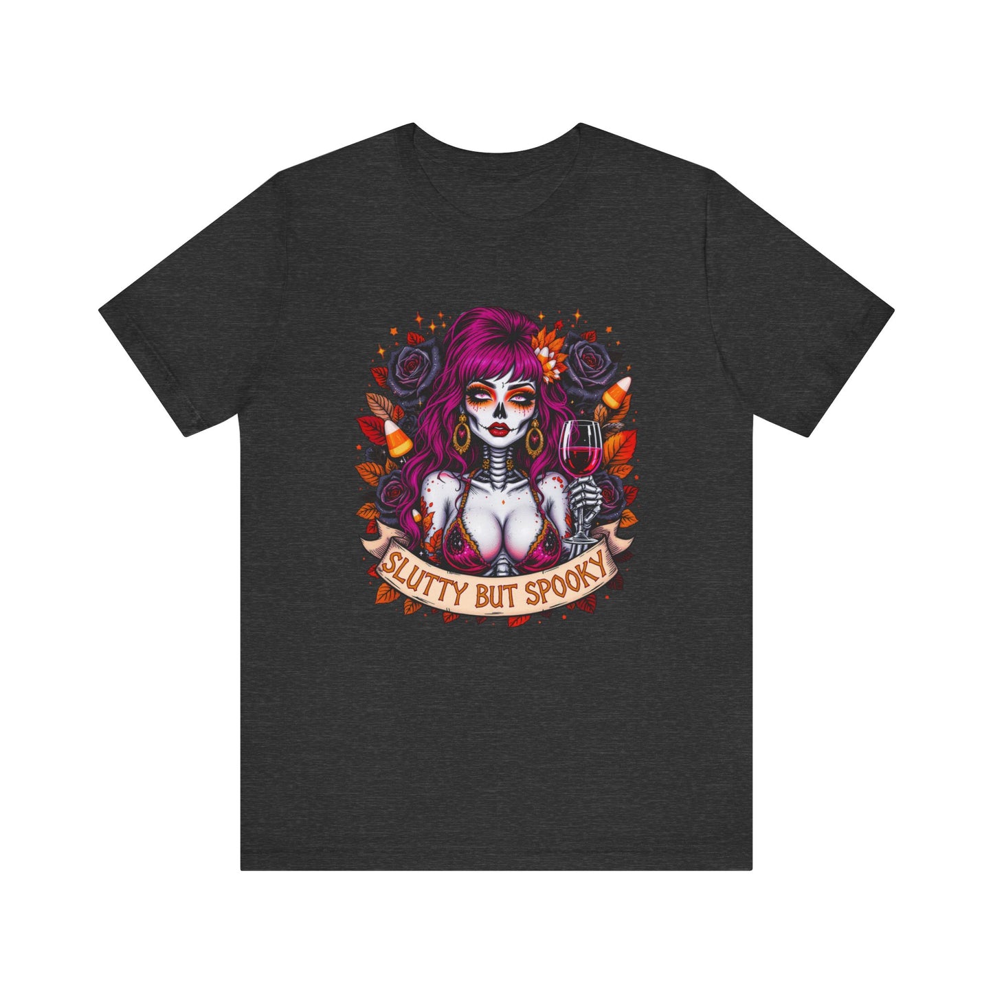 Halloween Graphic Tee, Spooky Shirt, Slutty But Spooky T-Shirt, Unisex Halloween Apparel, Gothic Style Shirt, Alternative Fashion