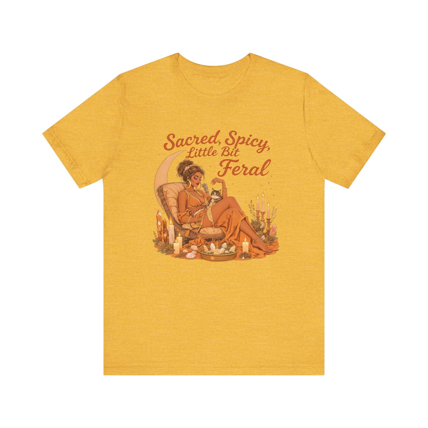 Sacred Spicy Feral Tee | Boho Graphic T-Shirt, Relaxed Vibe Top for Free Spirits, Gift for Her, Summer Style