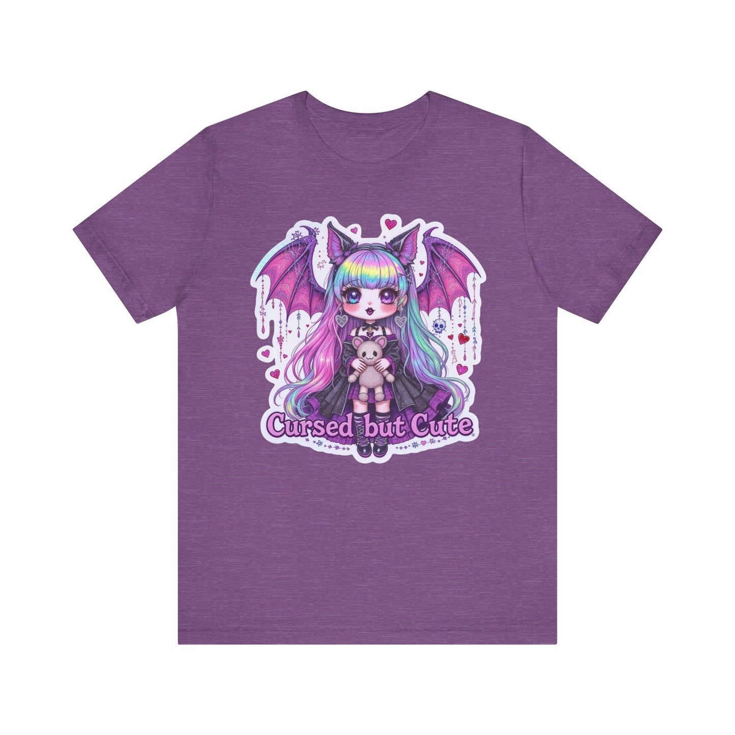 Cursed but Cute Tee, Cute T-Shirt, Gothic Fashion Tee, Kawaii Graphic Tee, Halloween Shirt, Unisex Casual Wear, Unique Gift