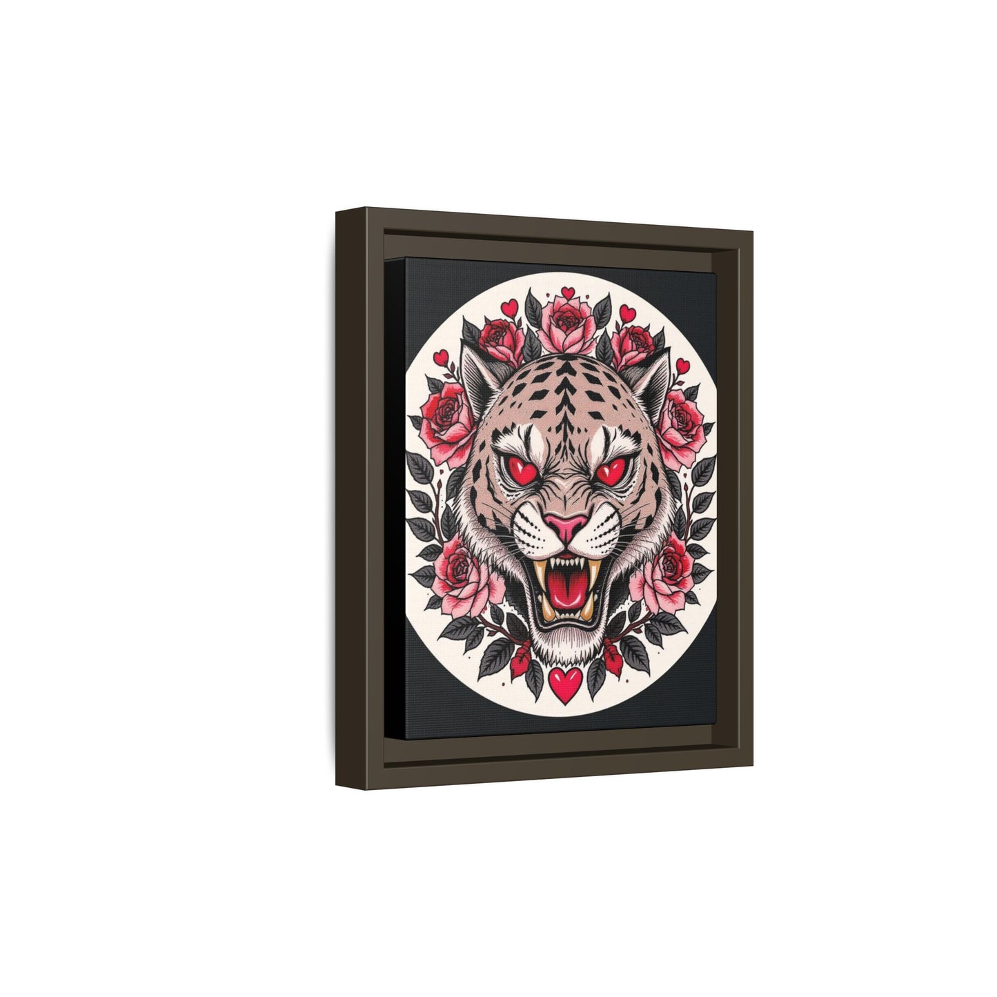 Framed Art Print: Fierce Tiger Portrait, Wall Decor, Tattoo Art, Animal Print, Gift for Nature Lovers