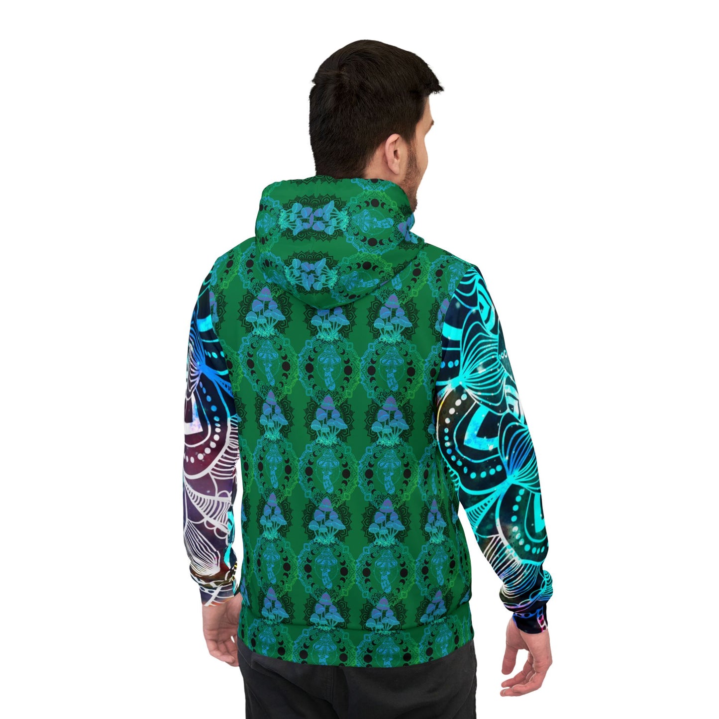 Mushroom Trip Unisex Athletic Hoodie - Psychedelic Fungi Sweatshirt, Trippy Pullover, Nature Lover Gift, Hippie Clothing, Unique Hooded