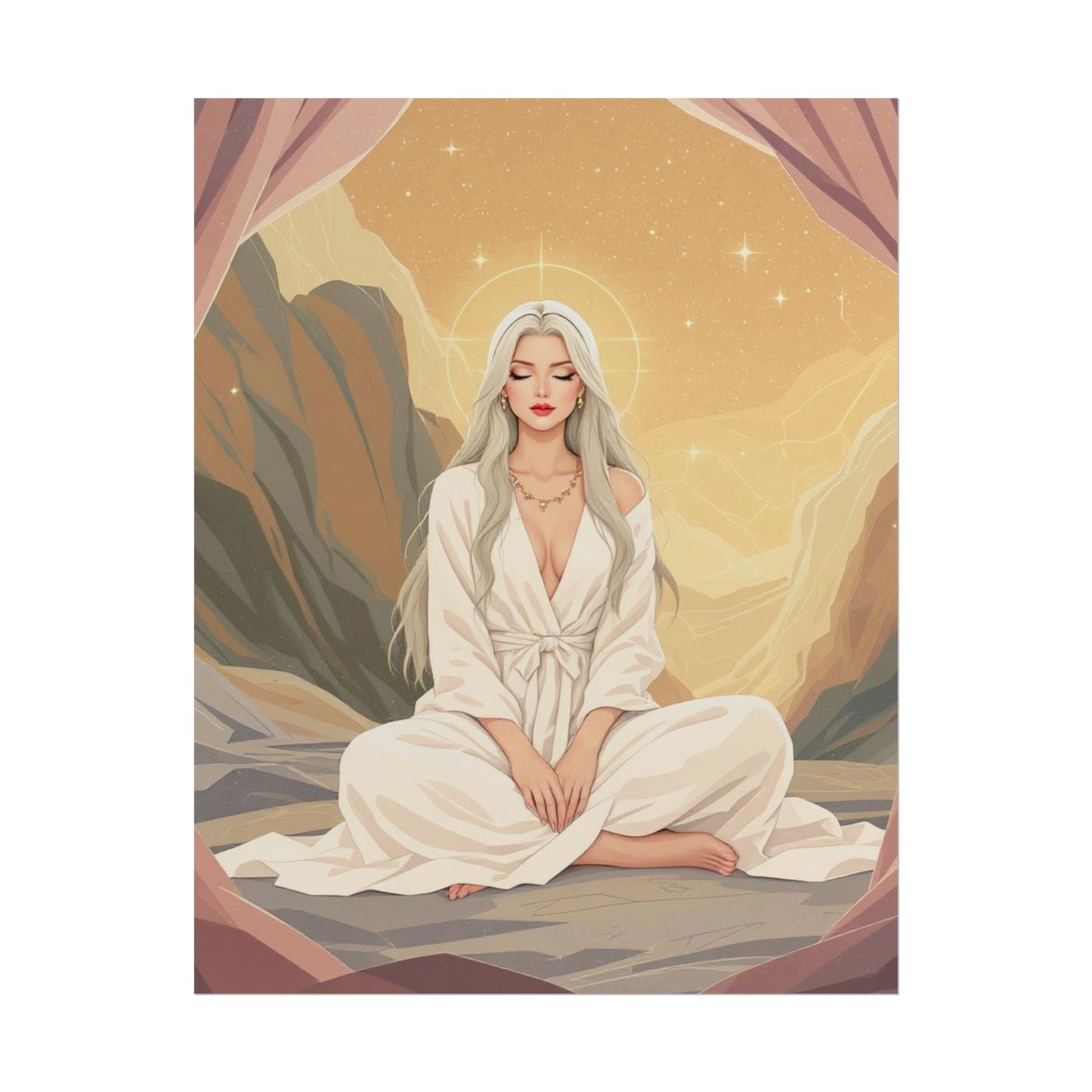 Spiritual Art Print, Meditation Poster, Wall Decor, Boho Home Decor, Zen Art, Gift for Her