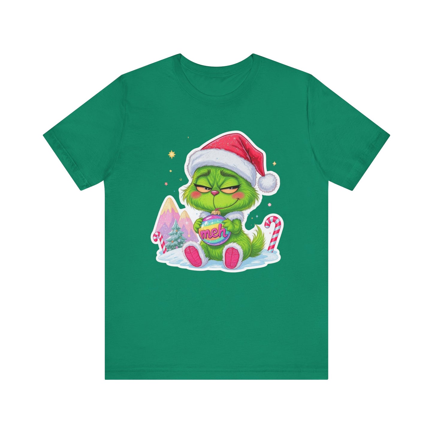 Christmas Grinch Tee, Festive T-Shirt, Holiday Gift, Unisex Short Sleeve Shirt, Cute Winter Wear, Family Celebrations
