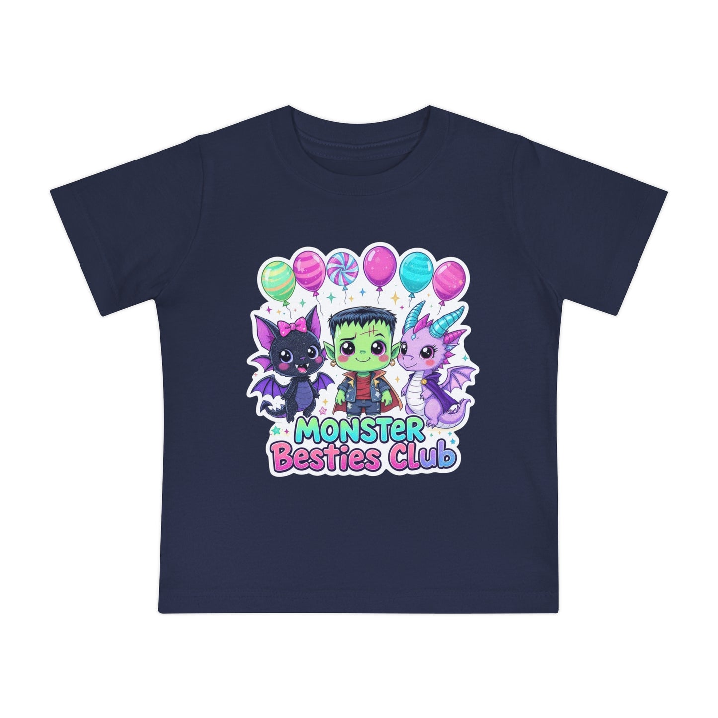 Adorable Monster Besties Club Baby T-Shirt, Cute Kids Tee, Birthday Gift, Halloween Outfit, Playful Apparel