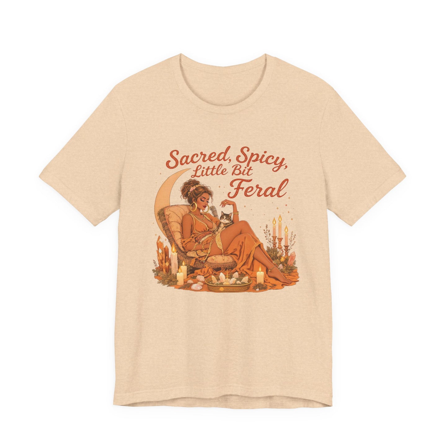 Sacred Spicy Feral Tee | Boho Graphic T-Shirt, Relaxed Vibe Top for Free Spirits, Gift for Her, Summer Style