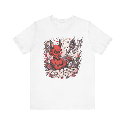 Devilish Delight Graphic Tee, Unisex T-shirt, Casual Wear, Unique Gift, Trendy Fashion Statement, Everyday Use, Occasional Wear