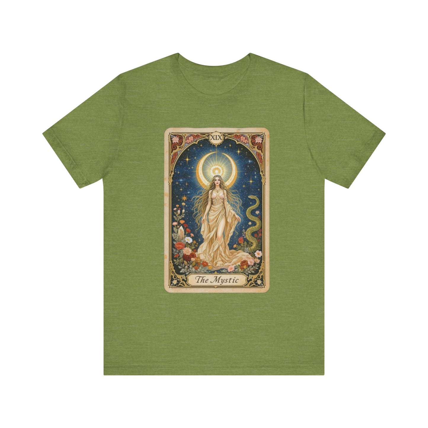 Mystic Tarot Short Sleeve Tee, Astrology Lovers Gift, Boho Style Top, Spiritual Apparel, Occult Themed Shirt, Unique Tee for Festivals