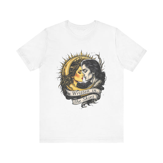 Celestial Love Unisex Tee | Written in the Skies T-Shirt, Astrology Shirt, Romantic Gift, Couple Matching Tee, Unique Graphic Tee