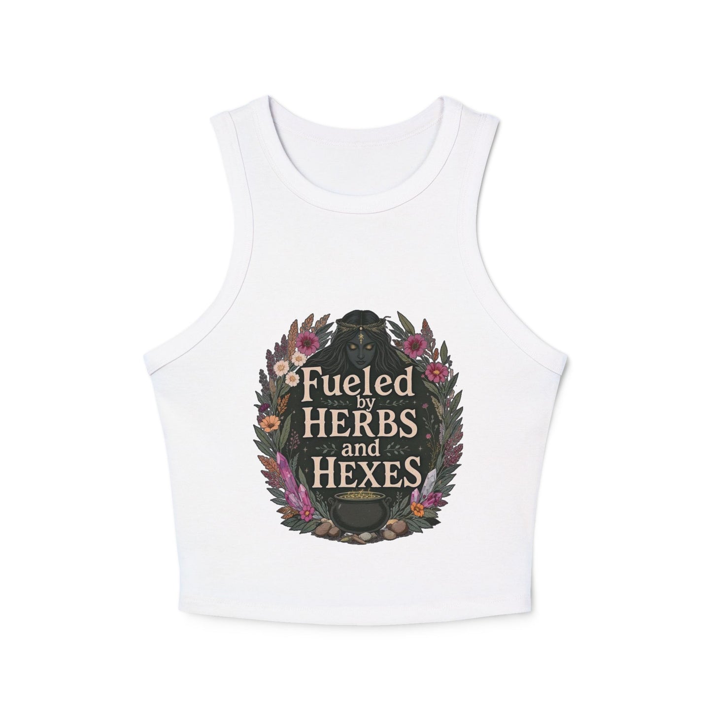 Feminine Witchy Crop Tank Top, Fuel Your Spirit, Occult Apparel, Boho Style, Magical Gifts, Summer Vibes