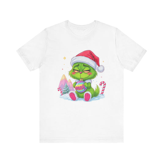 Christmas Grinch Tee, Festive T-Shirt, Holiday Gift, Unisex Short Sleeve Shirt, Cute Winter Wear, Family Celebrations