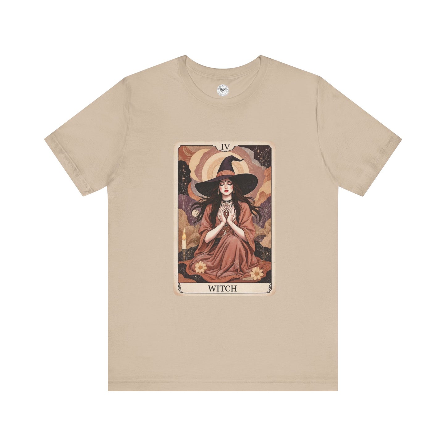 Witch Graphic Tee - Unisex Jersey Short Sleeve T-Shirt, Spooky Casual Wear, Tarot Card Style, Great for Halloween, Gift for Witches