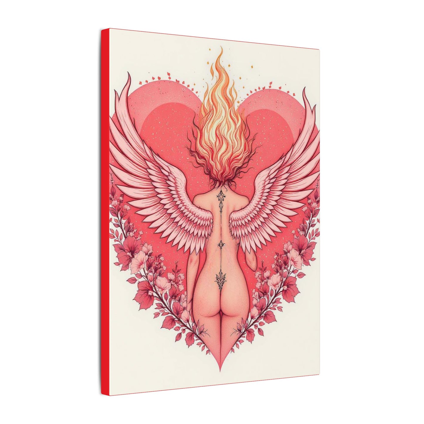 Romantic Canvas Art for Home Decor, Angel Wings Wall Art, Valentine's Gift, Feminine Decor, Boho Room Accent