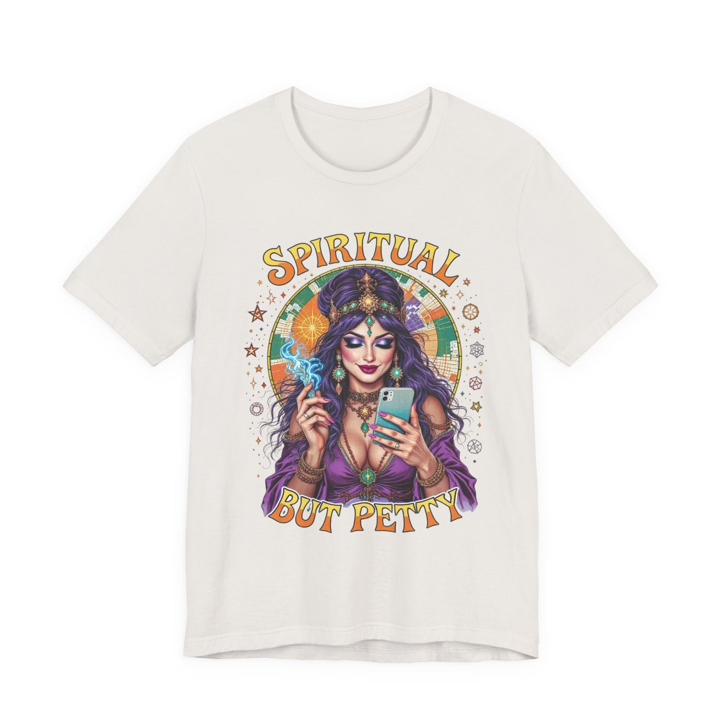 Spiritual But Petty Tee | Witchy Unisex Shirt | Orange Graphic Tee | Gift for Her | Boho Style