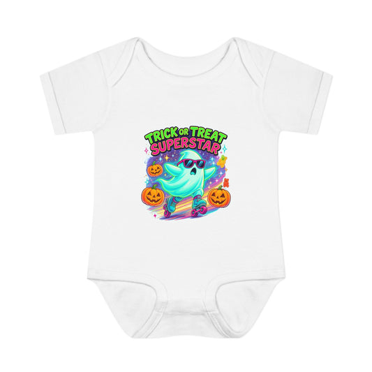 Trick or Treat Ghost Baby Bodysuit, Halloween Infant Onesie, Cute Baby Costume, Halloween Gift, Baby Superhero Outfit