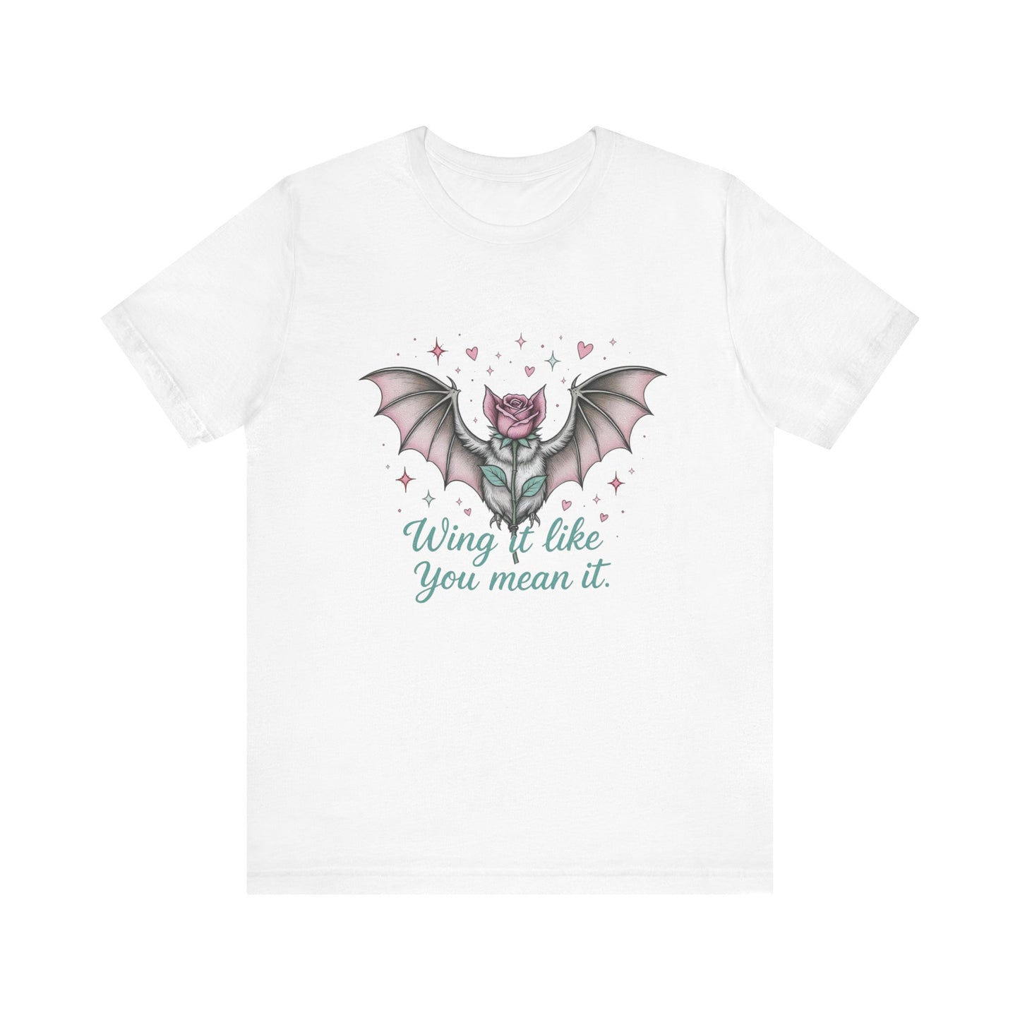 Gothic Floral Graphic Tee - Wing It Like You Mean It, Unisex T-Shirt, Alternative Fashion, Gothic Style, Gift for Her