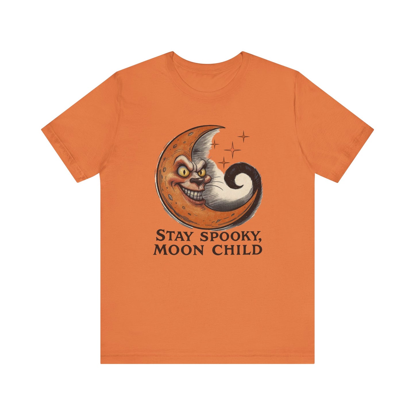 Stay Spooky Moon Child Unisex Tee, Halloween Shirt, Gift for Wizards, Witchy Apparel, Summer Nights Tee