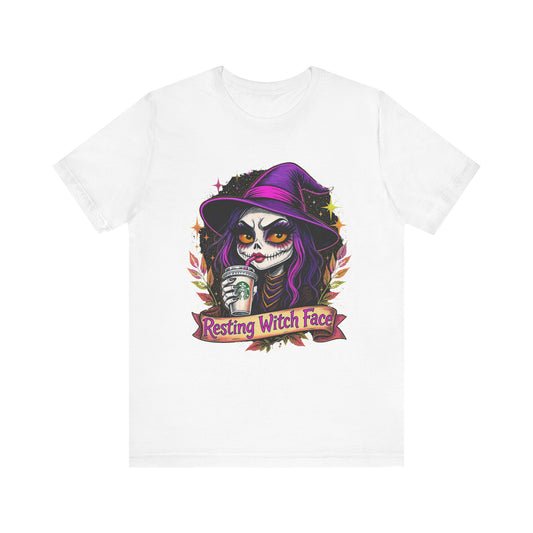 Resting Witch Face Unisex Jersey Tee | Cute Halloween Shirt, Spooky Graphic Tee, Witchy Apparel, Gift for Her, Fall Fashion