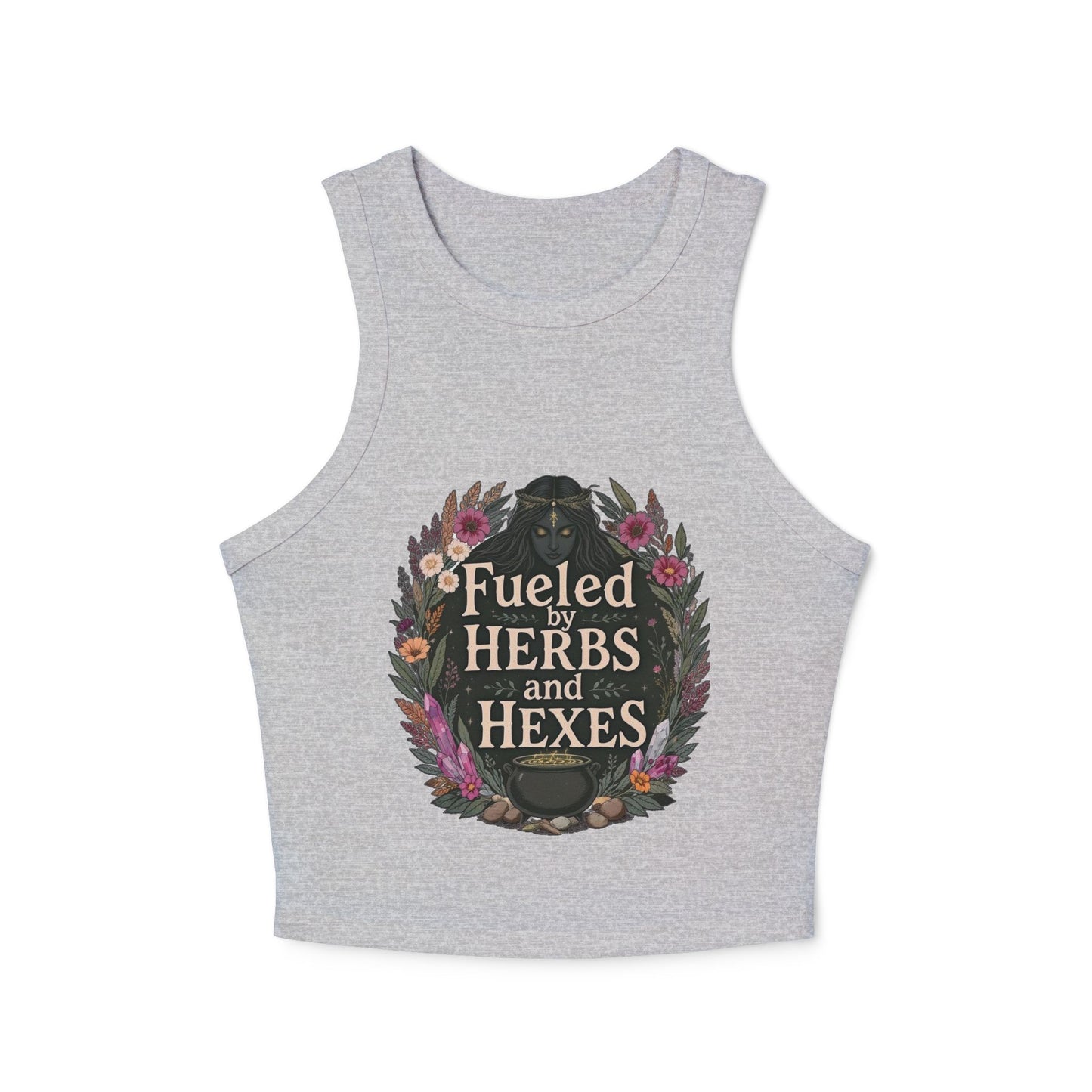 Feminine Witchy Crop Tank Top, Fuel Your Spirit, Occult Apparel, Boho Style, Magical Gifts, Summer Vibes