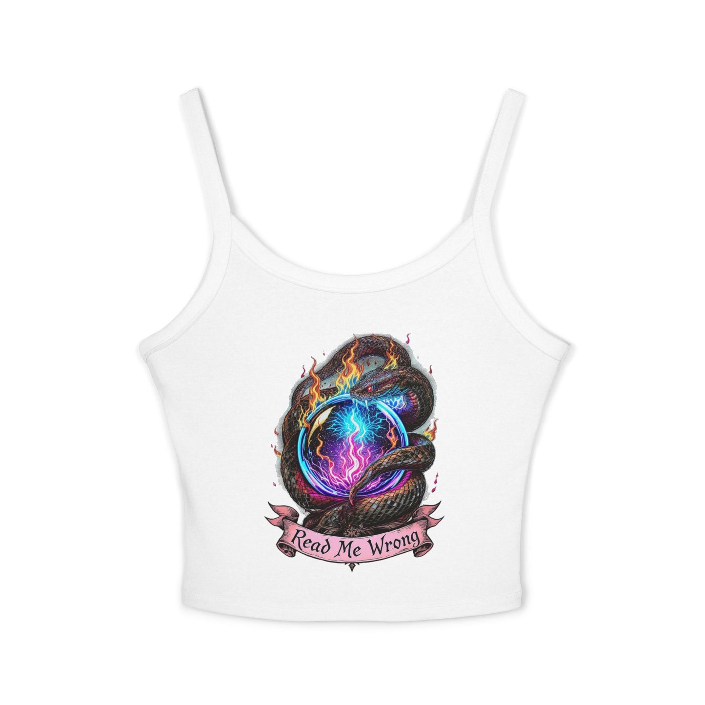 Mystical Read Me Wrong Spaghetti Strap Tank Top, Bohemian Women's Top, Summer Wear, Festival Fashion, Trendy Crop Top