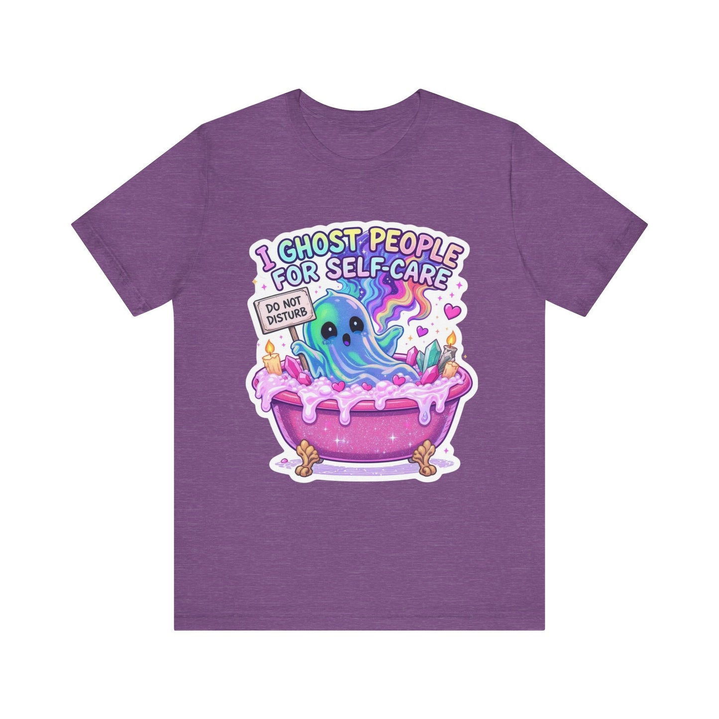 Cute Ghost Self-Care Tee, Unisex Graphic T-Shirt, Halloween Shirt, Self-Love Gift, Quirky Apparel