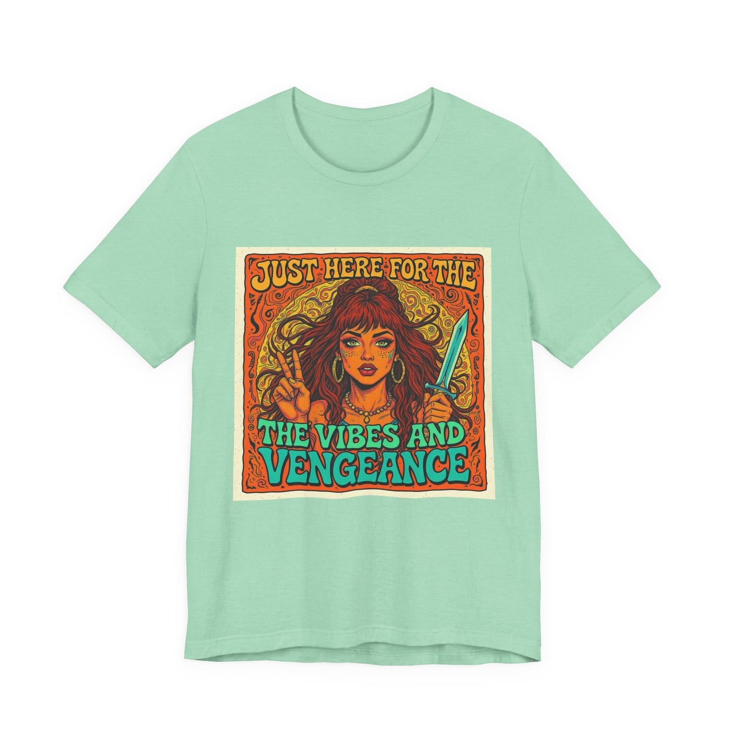 Vibes and Vengeance Tee, Graphic T-Shirt, Unisex Short Sleeve Shirt, Gift for Fans, Casual Wear, Empowering Apparel