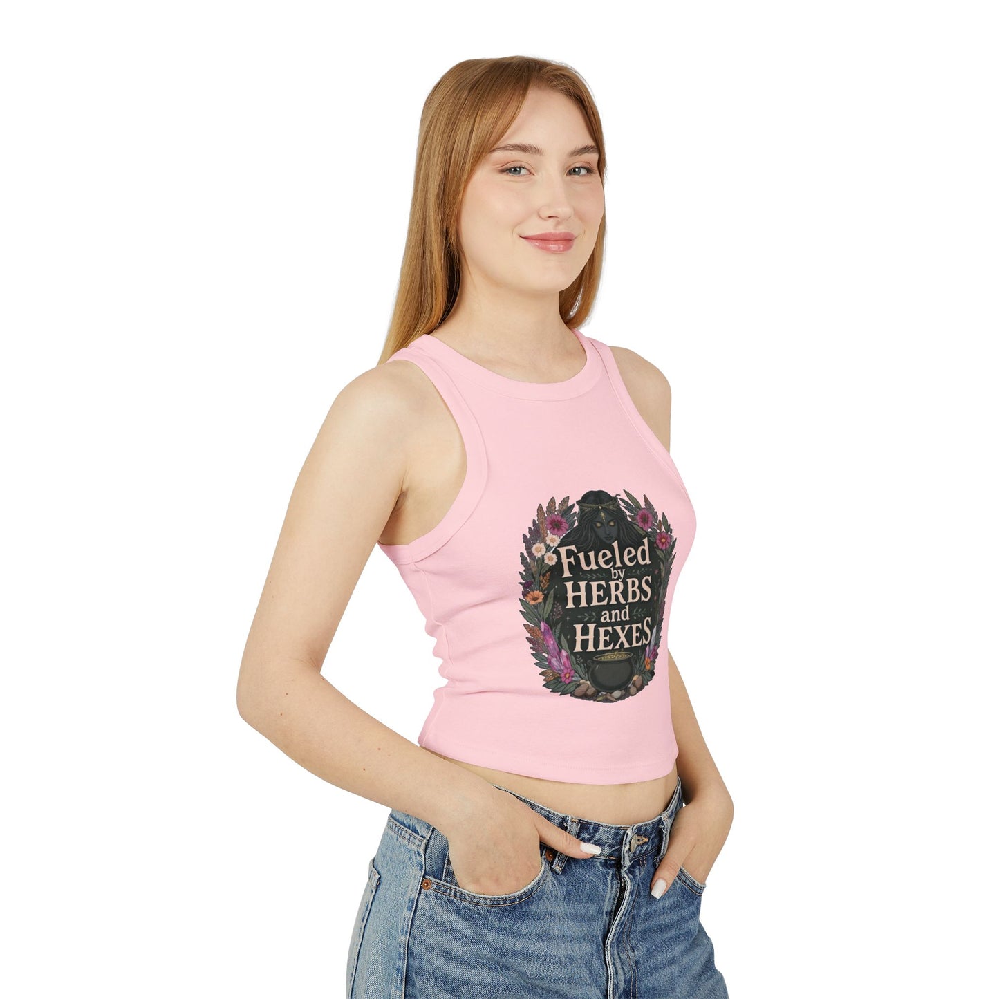 Feminine Witchy Crop Tank Top, Fuel Your Spirit, Occult Apparel, Boho Style, Magical Gifts, Summer Vibes