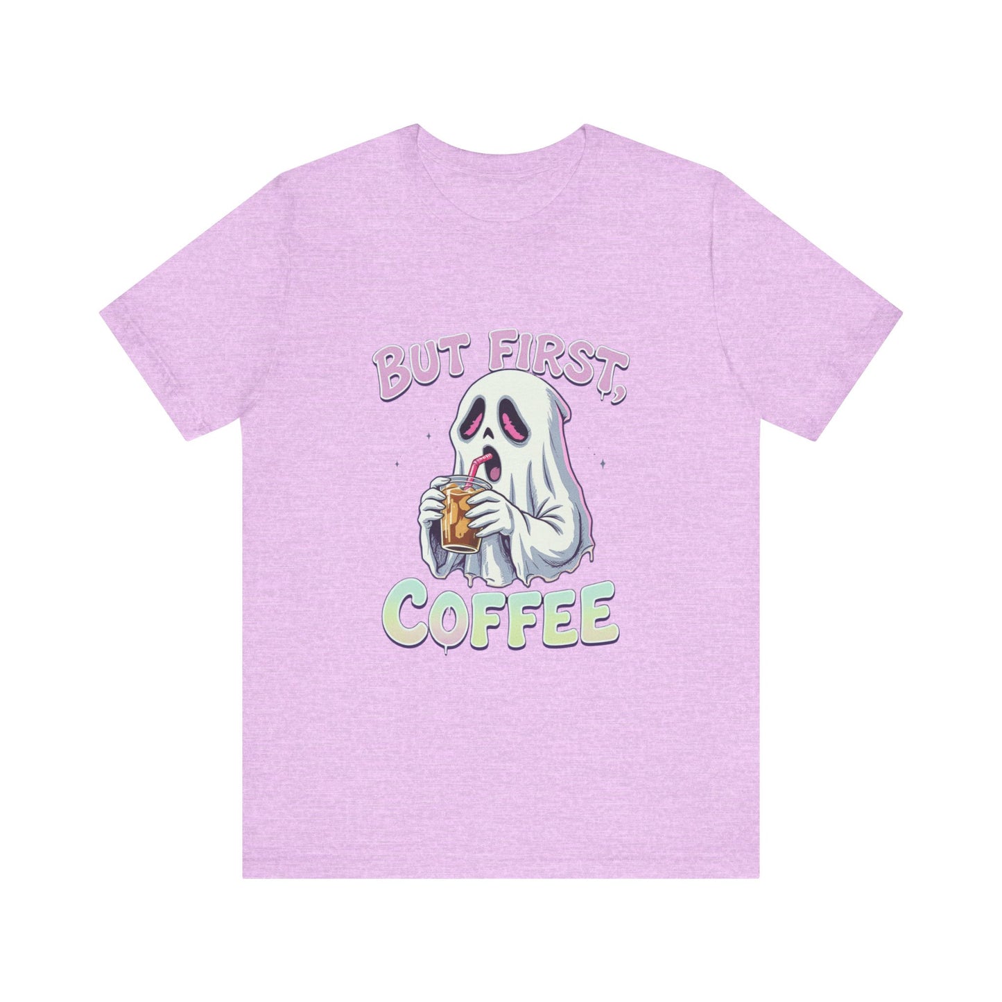 Spooky Coffee Lover Tee, Funny Graphic T-Shirt, Halloween Outfit, Gift for Coffee Lovers, Cute Ghost Design