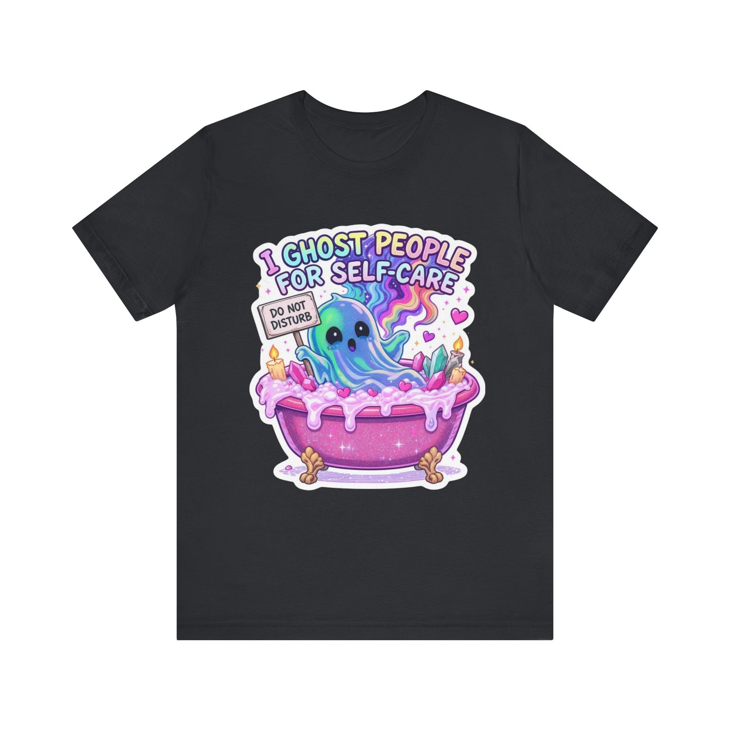 Cute Ghost Self-Care Tee, Unisex Graphic T-Shirt, Halloween Shirt, Self-Love Gift, Quirky Apparel