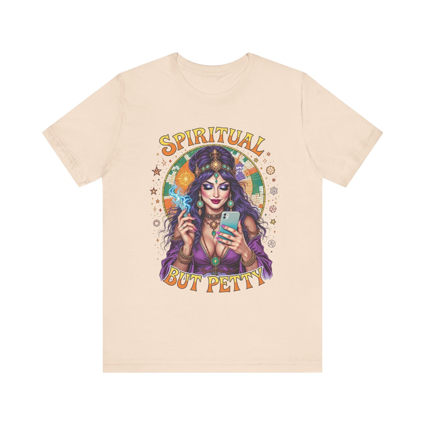 Spiritual But Petty Tee | Witchy Unisex Shirt | Orange Graphic Tee | Gift for Her | Boho Style