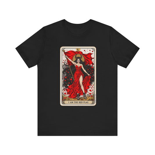 Red Flag Goddess Tee | Unisex Jersey Shirt, Feminist Gift, Statement Top, Occasional Wear, Bold Fashion
