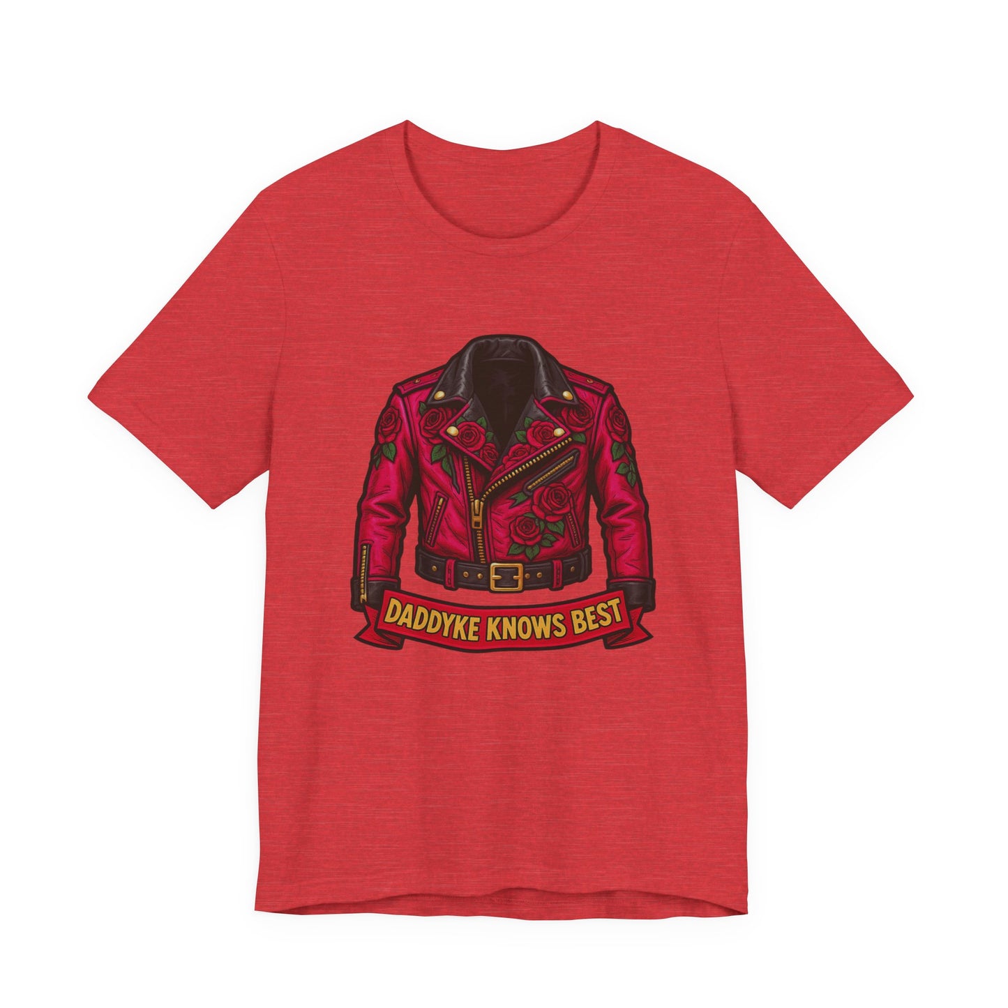 Rockin' Dad's Tee - Unisex Jersey Short Sleeve with Leather Jacket Design, Birthday Gift, Casual Wear, Rock [...]
