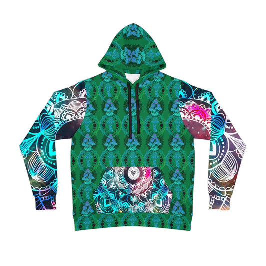 Mushroom Trip Unisex Athletic Hoodie - Psychedelic Fungi Sweatshirt, Trippy Pullover, Nature Lover Gift, Hippie Clothing, Unique Hooded