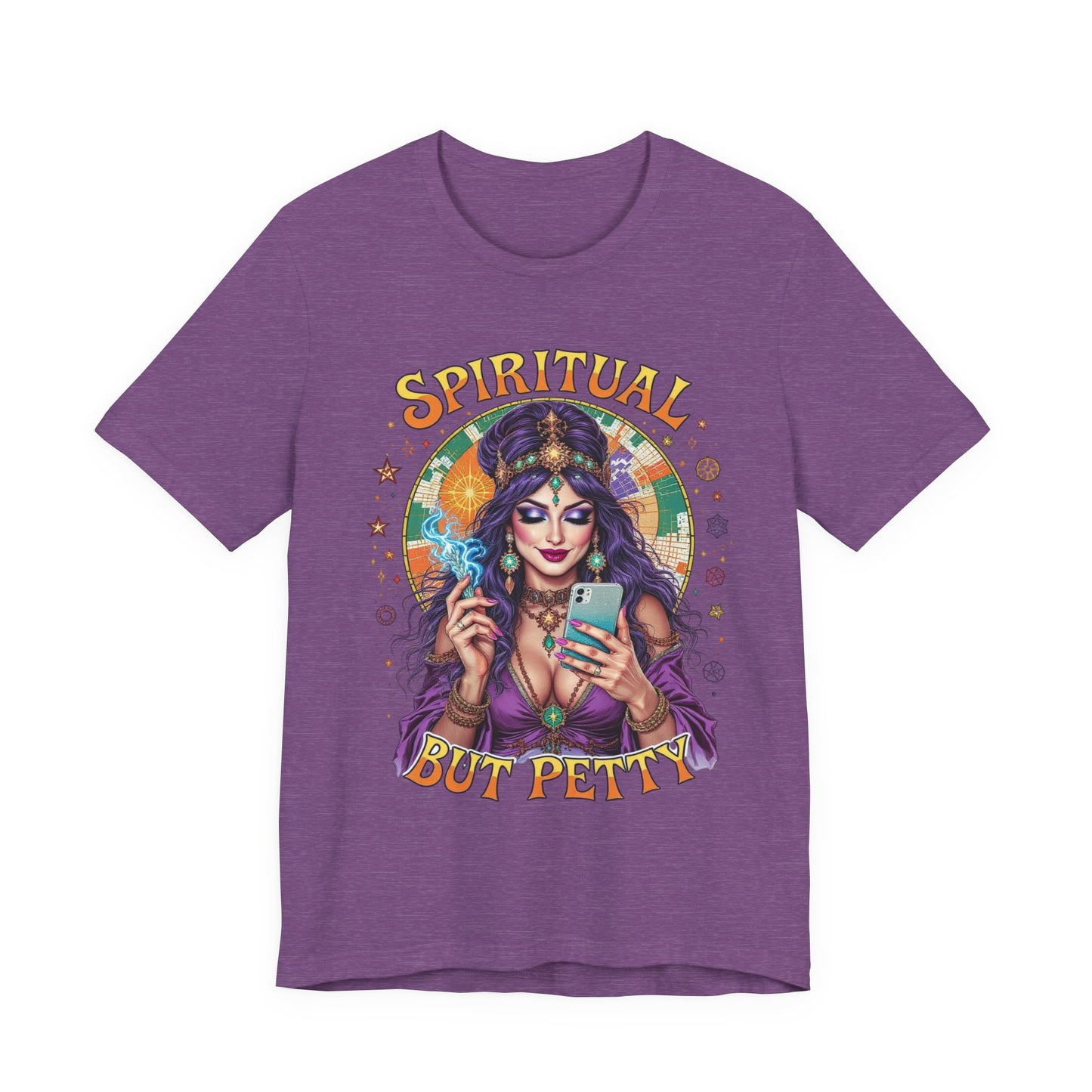 Spiritual But Petty Tee | Witchy Unisex Shirt | Orange Graphic Tee | Gift for Her | Boho Style