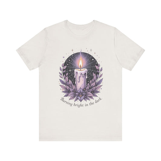 Candlelight Comfort Unisex Tee - Burning Bright in the Dark, Relaxed Everyday Wear, Spiritual Gift, Cozy Casual Outfit, Inspirational [...]