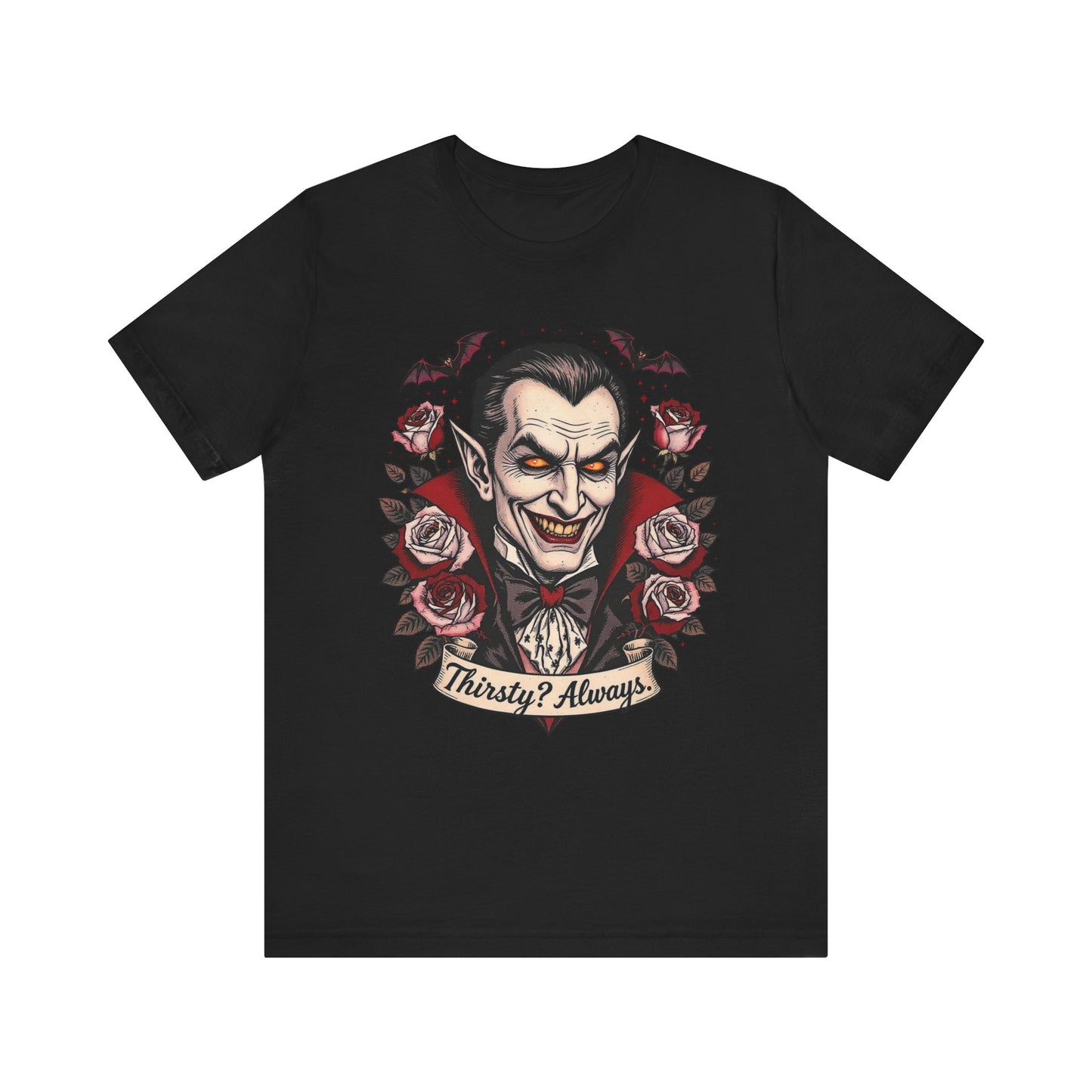 Vampire-Themed Short Sleeve Tee, Halloween Shirt, Unisex Graphic Tee, Posh Vampire Tee, Spooky Gift, Horror Lover's Apparel